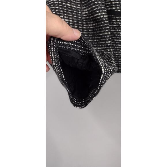 JONES NEW YORK Black Tweed Geometric Trim Zipper Blazer Jacket 10 Office Career - Picture 14 of 16